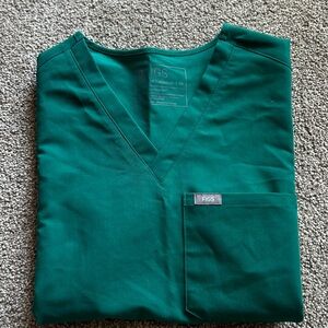 Figs Hunter Green V-Neck Scrub Top